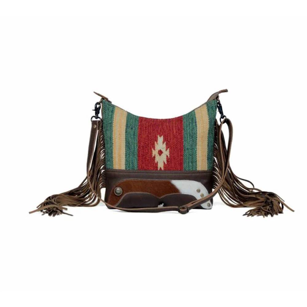 NEW MYRA BAGS women's saddle up crossbody bag in brown multi